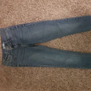 Girls light blue mid rise skinny Jean leggings